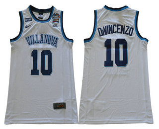 Men's Villanova Wildcats #10 Donte DiVincenzo White 2018 Final Four And RVM Patch College Basketball Nike Swingman Stitched NCAA Jersey