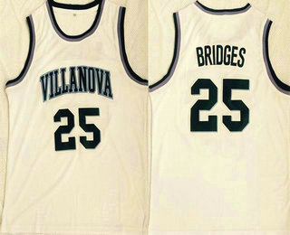Men's Villanova Wildcats #25 Mikal Bridges White Swingman Basketball Jersey