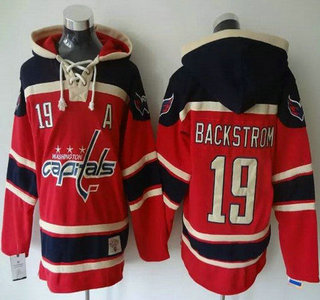 Men's Washington Capitals #21 Brooks Laich Old Time Hockey Home Red Hoody