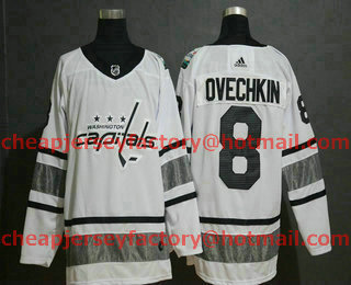 Men's Washington Capitals #8 Alexander Ovechkin White 2019 NHL All-Star Game Adidas Stitched NHL Jersey