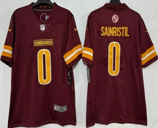 Men's Washington Commanders #0 Mike Sainristil Limited Red Vapor Jersey