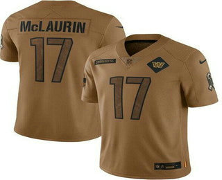 Men's Washington Commanders #17 Terry McLaurin Limited Brown 2023 Salute To Service Jersey