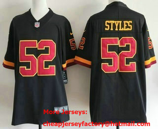 Men's Washington Commanders #52 Sonny Styles Limited Black Alternate Vapor Jersey