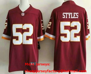 Men's Washington Commanders #52 Sonny Styles Limited Red Vapor Jersey