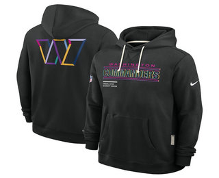Men's Washington Commanders Black 2025 Crucial Catch Club Pullover Hoodie