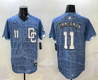 Men's Washington Nationals #11 Ryan Zimmerman Number Blue 2025 City Connect Limited Jersey