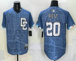 Men's Washington Nationals #20 Keibert Ruiz Blue 2025 City Connect Limited Jersey