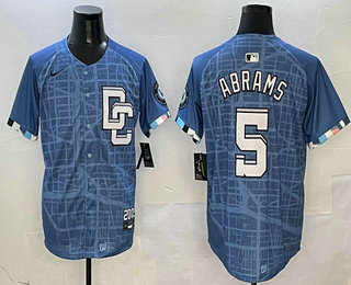 Men's Washington Nationals #5 CJ Abrams Blue 2025 City Connect Limited Stitched Jersey