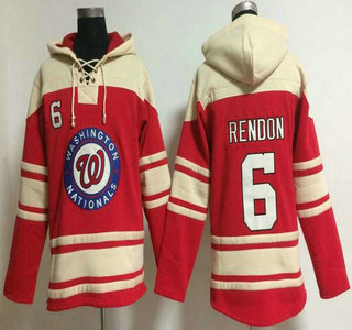 Men's Washington Nationals #6 Anthony Rendon Red Hoody