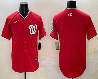 Men's Washington Nationals Blank Red Stitched Cool Base Nike Jersey