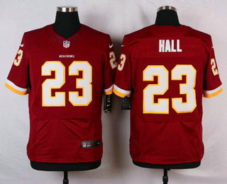 Men's Washington Redskins #23 DeAngelo Hall Burgundy Red Team Color NFL Nike Elite Jersey