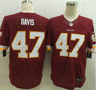 Men's Washington Redskins #47 Akeem Davis Nike Red Elite Jersey