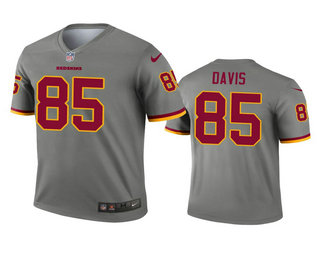 Men's Washington Redskins #85 Vernon Davis Gray Inverted Legend Jersey