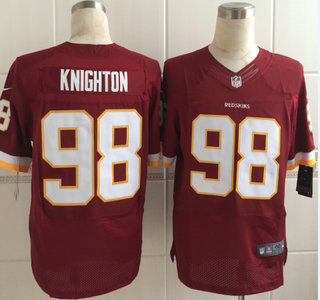 Men's Washington Redskins #98 Terrance Knighton Nike Red Elite Jersey
