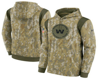 Men's Washington Redskins Camo 2021 Salute To Service Therma Performance Pullover Hoodie