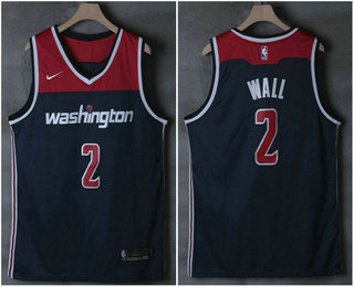 Men's Washington Wizards #2 John Wall Navy Blue 2017-2018 Nike Swingman Stitched NBA Jersey