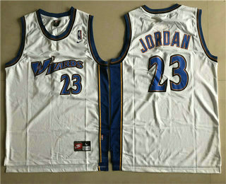 Men's Washington Wizards #23 Michael Jordan White Swingman Stitched Basketball Jersey