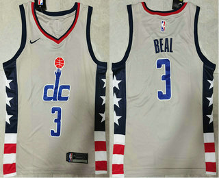 Men's Washington Wizards #3 Bradley Beal NEW Grey 2021 City Edition NBA Swingman Jersey