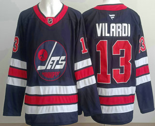 Men's Winnipeg Jets #13 Gabriel Vilardi Navy Authentic Jersey