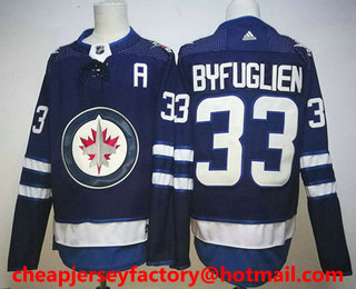 Men's Winnipeg Jets #33 Dustin Byfuglien Blue 2017-2018 Hockey Stitched NHL Jersey