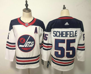 Men's Winnipeg Jets #55 Mark Sceifele White Breakaway Heritage Adidas Stitched NHL Jersey