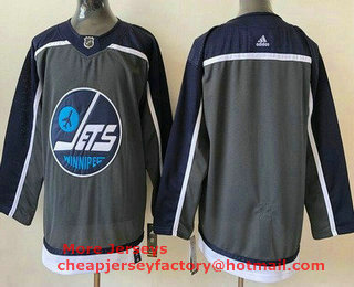 Men's Winnipeg Jets Blank Gray 2021 Reverse Retro Authentic Jersey