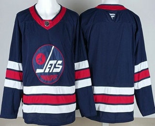 Men's Winnipeg Jets Blank Navy Alternate Authentic Jersey