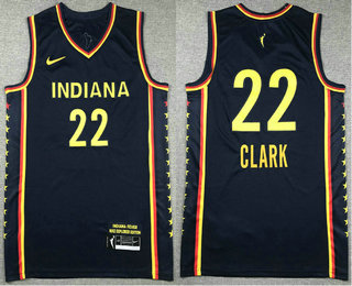Men Indiana Fever Caitlin Clark #22 Navy Blue Stitched Basketball Nike WNBA Jersey 01