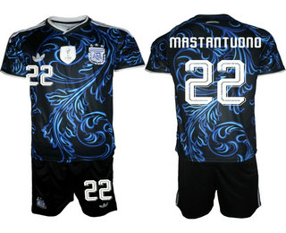 Mens Argentina National Team #22 Franco Mastantuono Black Away 2026 World Cup Soccer Jersey Suit