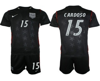 Mens USA National Team #15 Johnny Cardoso Away Navy 2026 World Cup Soccer Jersey Suit
