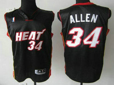 Miami Heat 34 Ray Allen Black Authentic Jersey