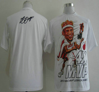 Miami Heat #6 LeBron James 2013 MVP NBA White Shirt