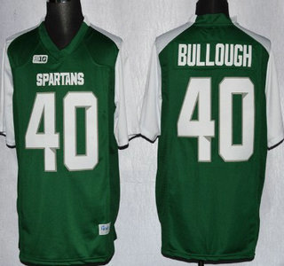 Michigan State Spartans #40 Max Bullough 2013 Green With White Big 10 Patch Jersey