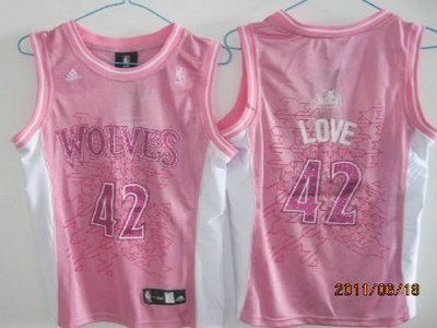 Minnesota Timberwolves 42 Love Pink Womens Jersey