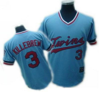 Minnesota Twins #3 KILLEBREW Light Blue Throwback Jersey