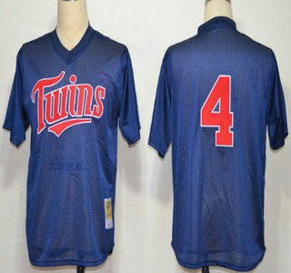 Minnesota Twins #4 Paul Molitor Mesh Batting Practice Navy Blue Throwback Jersey