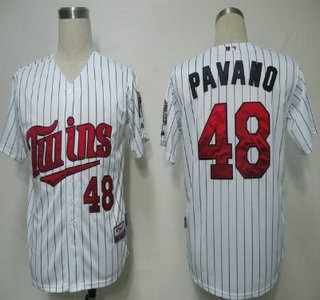Minnesota Twins #48 Pavano White Jersey