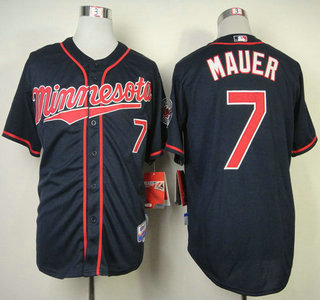 Minnesota Twins #7 Joe Mauer Navy Blue Jersey