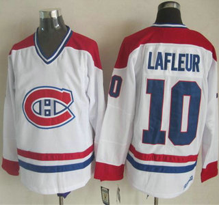 Montreal Canadiens #10 Guy Lafleur White CCM Vintage Throwback Jersey