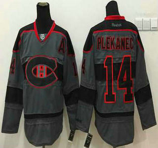 Montreal Canadiens #14 Tomas Plekanec Charcoal Gray Jersey