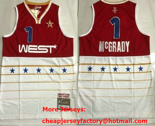 NBA 2006 All-Star Houston Rockets #1 Tracy McGrady Red White Hardwood Classics Soul AU Throwback Jersey