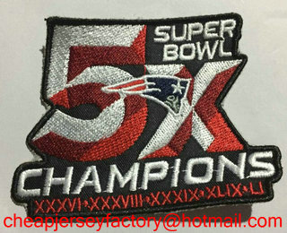 NFL New England Patriots Super Bowl 5X Champions Patch