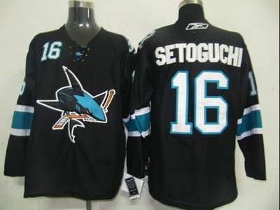 NHL San Jose Sharks 16 Setoguchi Black Jerseys