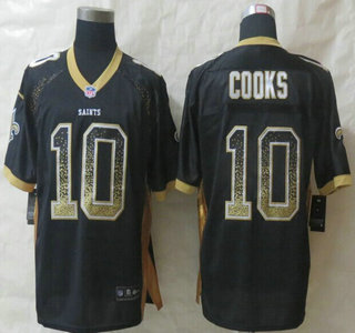 Nike New Orleans Saints #10 Brandin Cooks 2014 Drift Fashion Black Elite Jersey