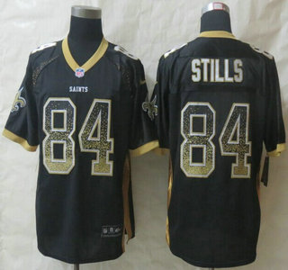 Nike New Orleans Saints #84 Kenny Stills 2014 Drift Fashion Black Elite Jersey