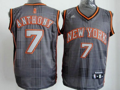 New York Knicks 7 Carmelo Anthony Black Rhythm Fashion Jersey