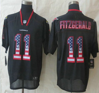 Nike Arizona Cardinals #11 Larry Fitzgerald 2014 USA Flag Fashion Black Elite Jersey