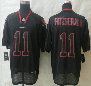 Nike Arizona Cardinals #11 Larry Fitzgerald Lights Out Black Elite Jerseys