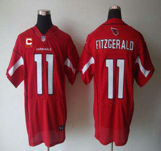 Nike Arizona Cardinals #11 Larry Fitzgerald With C patch Red NFL Elite Jersey