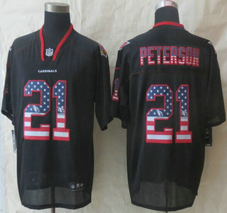 Nike Arizona Cardinals 21 Patrick Peterson 2014 USA Flag Fashion Black Elite Jersey